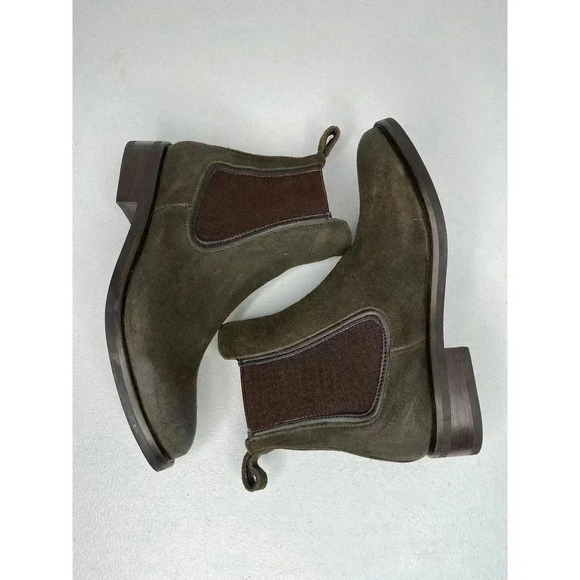 Thursday Boot Co Dark Olive Suede Duchess Ankle Boot size 5 New - Picture 4 of 9